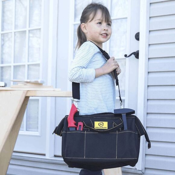 Maluvrian Construction Toys Kids Tool Set Building Kit with Real Tool Bag 90Pcs - Picture 10 of 10